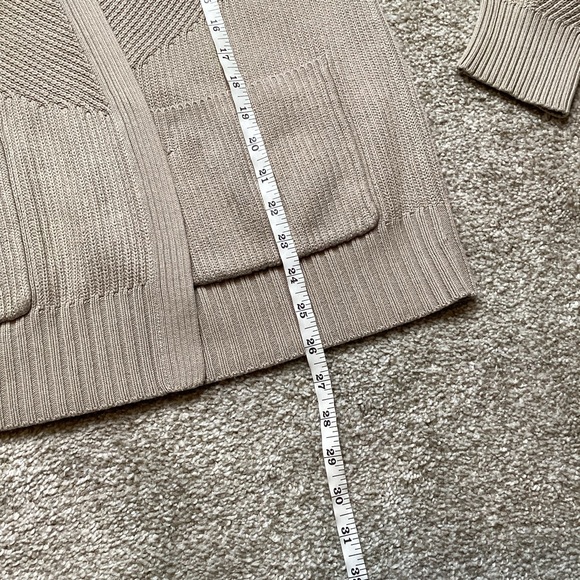lululemon cotton knit textured wrap cardigan trench tan beige pima wool 6 small - Picture 8 of 11